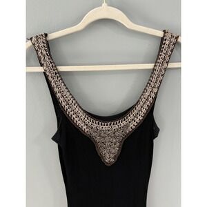 Bebe Maxi Dress Crochet Trim Sleeveless Evening Party Dress‎ S/P